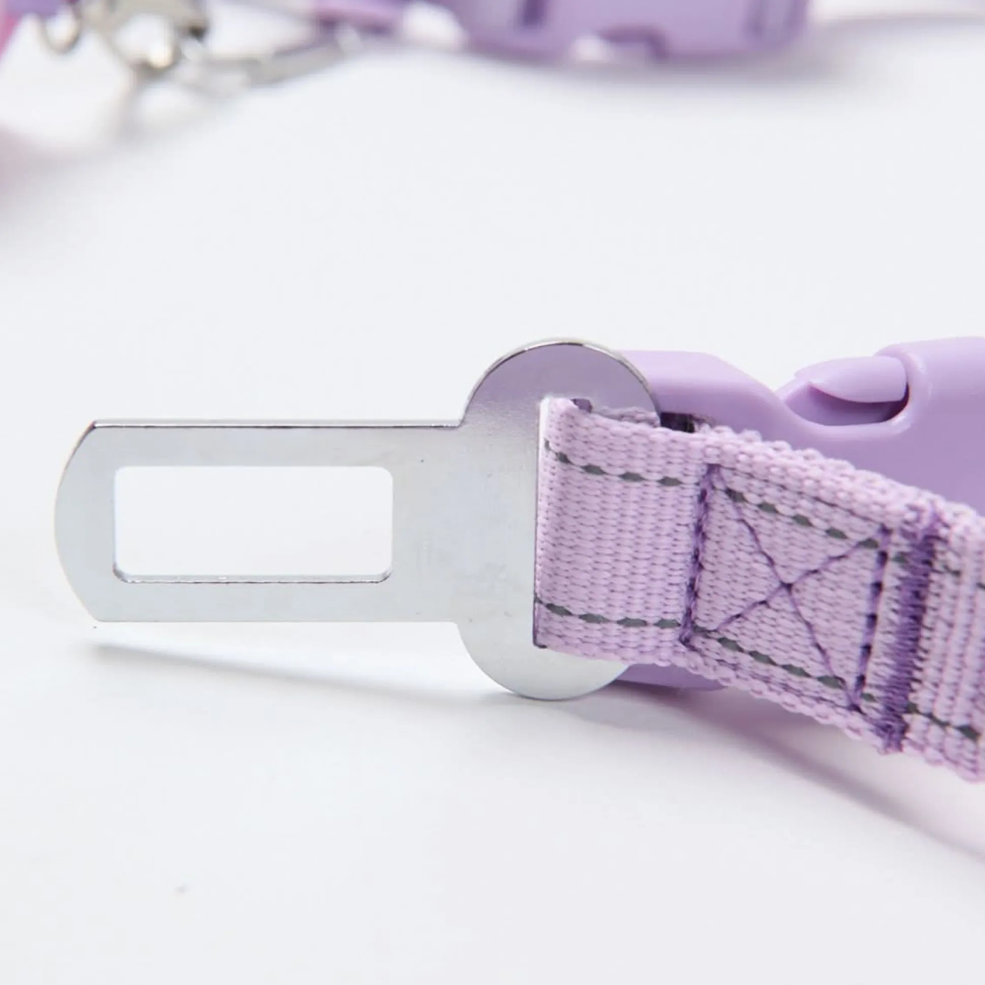 Multipurpose Seatbelt Handsfree Leash & Poop Bag Holder Set - Lilac