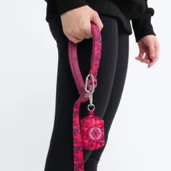 Multipurpose Seatbelt Handsfree Leash & Poop Bag Holder Set - Fuchsia Camo