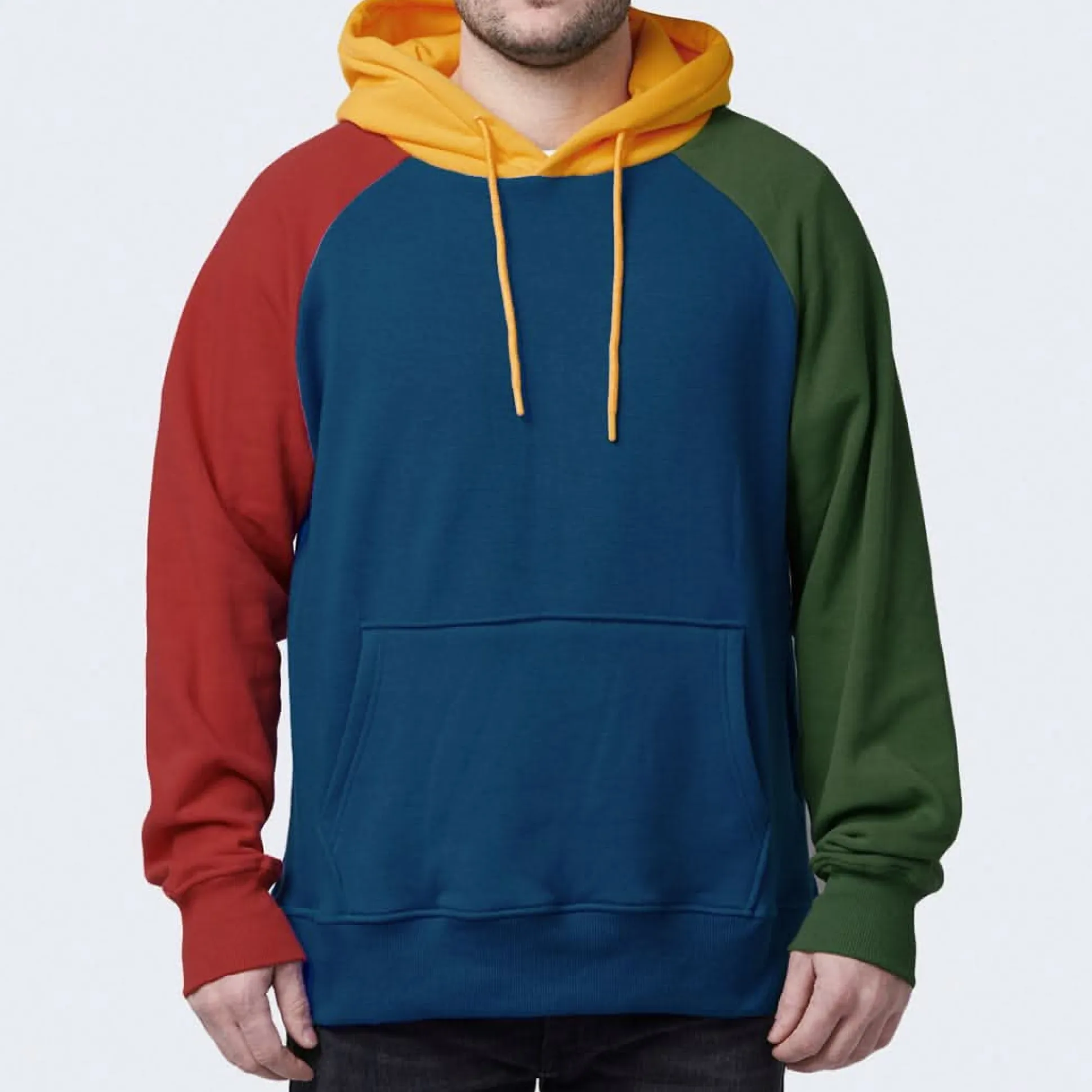 Primary Color Block Human Hoodie