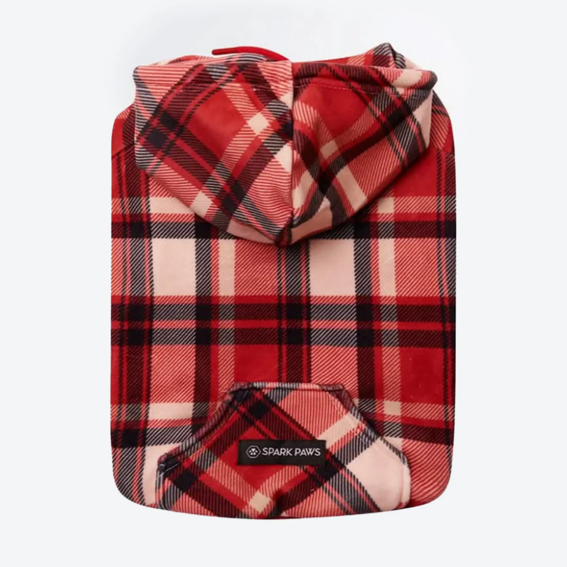 Red Plaid Dog Hoodie