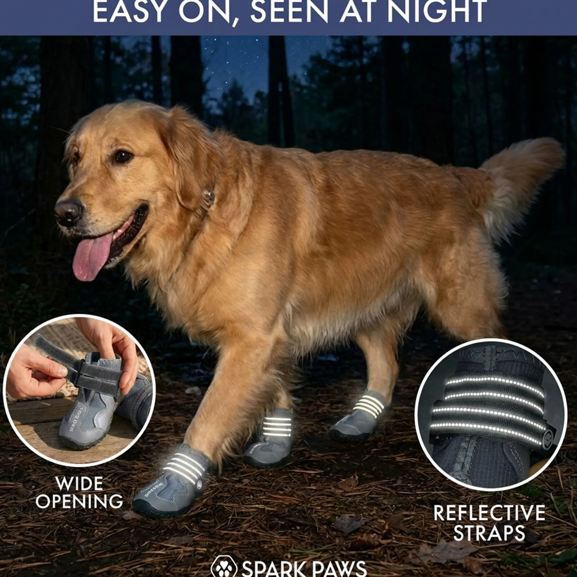 Spark Paws 365 - The All-Season Dog Shoes - Grey