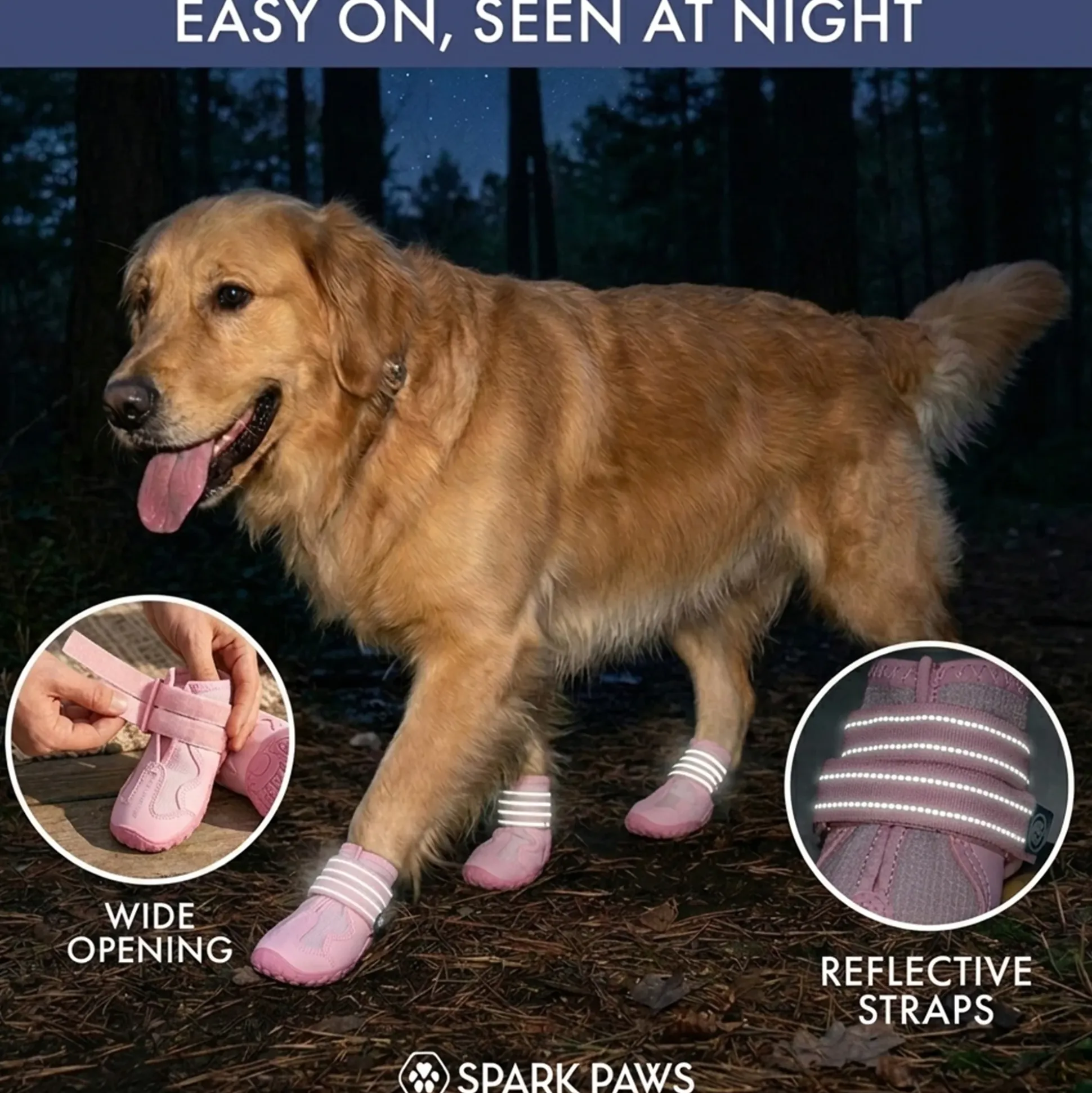 Spark Paws 365 - The All-Season Dog Shoes - Pink