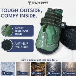 Spark Paws 365 - The All-Season Dog Shoes - Green