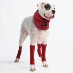 Stretchy Fleece Dog Leg Warmer Sleeves - Red