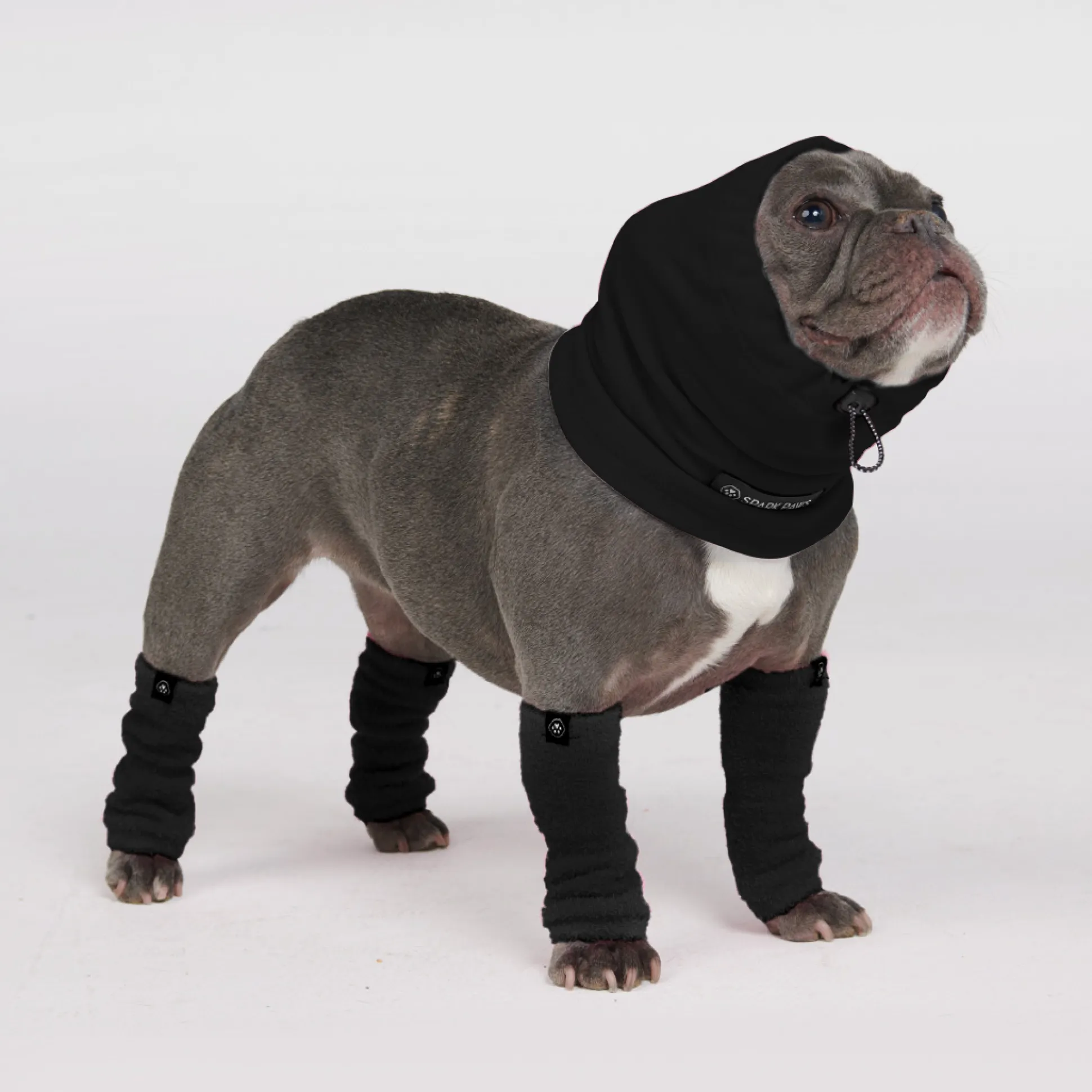 Stretchy Fleece Dog Leg Warmer Sleeves - Black