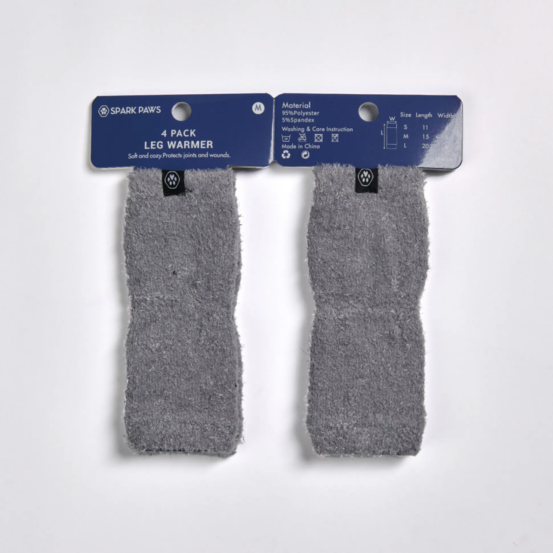 Stretchy Fleece Dog Leg Warmer Sleeves - Grey