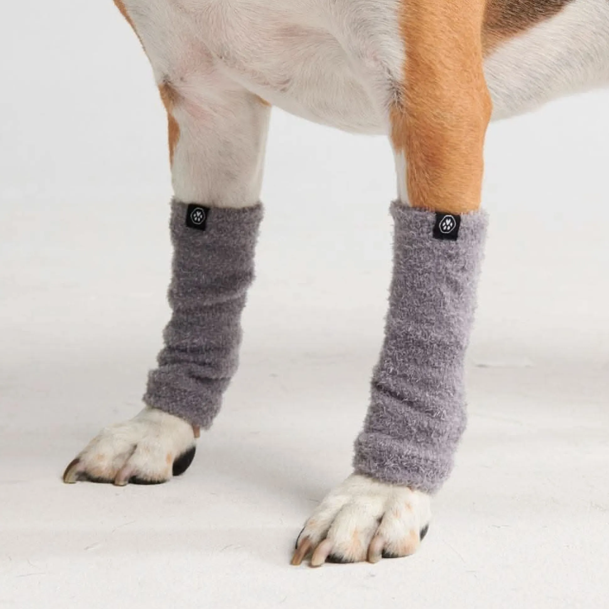 Stretchy Fleece Dog Leg Warmer Sleeves - Grey