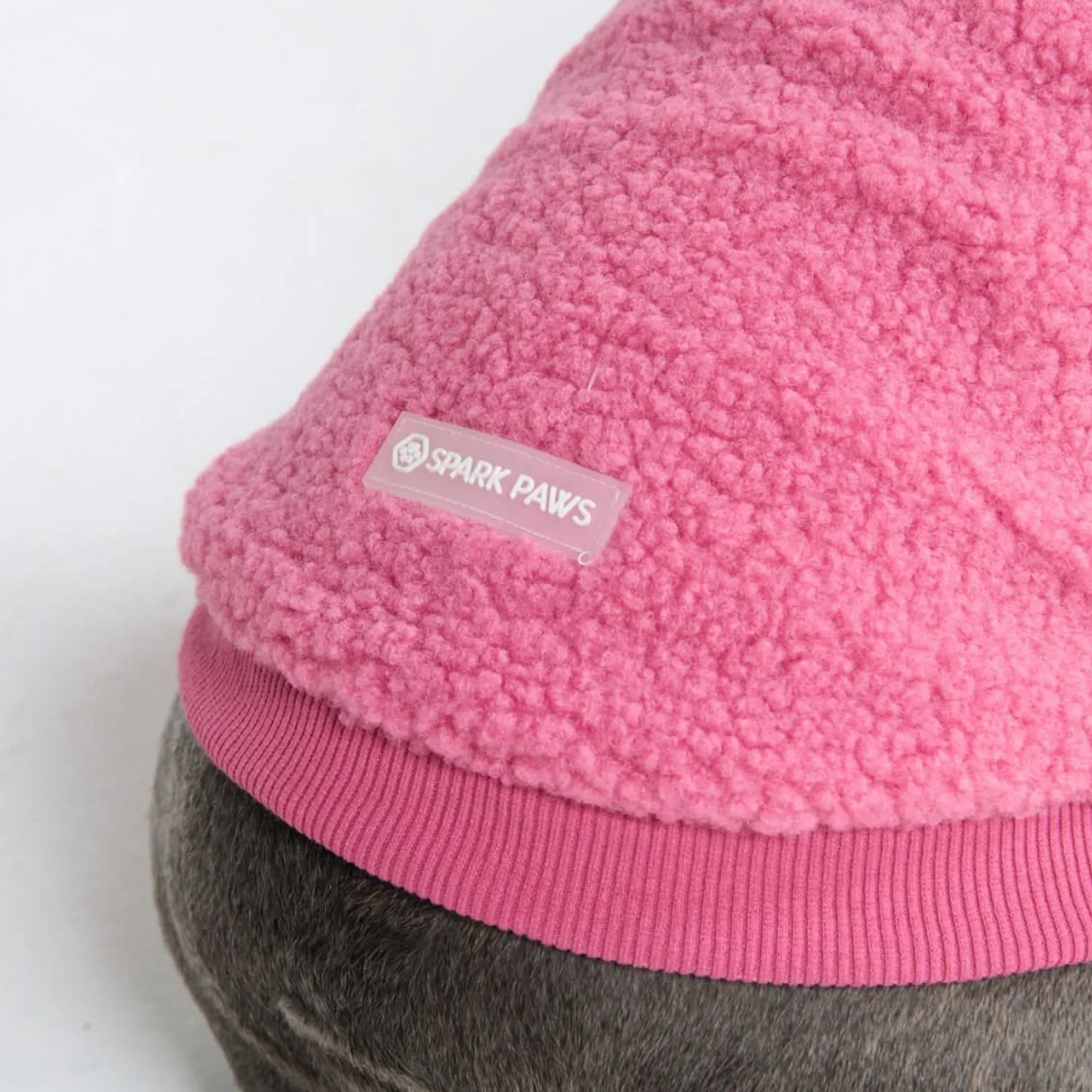 Teddy Sherpa Dog Jacket - Dark Pink