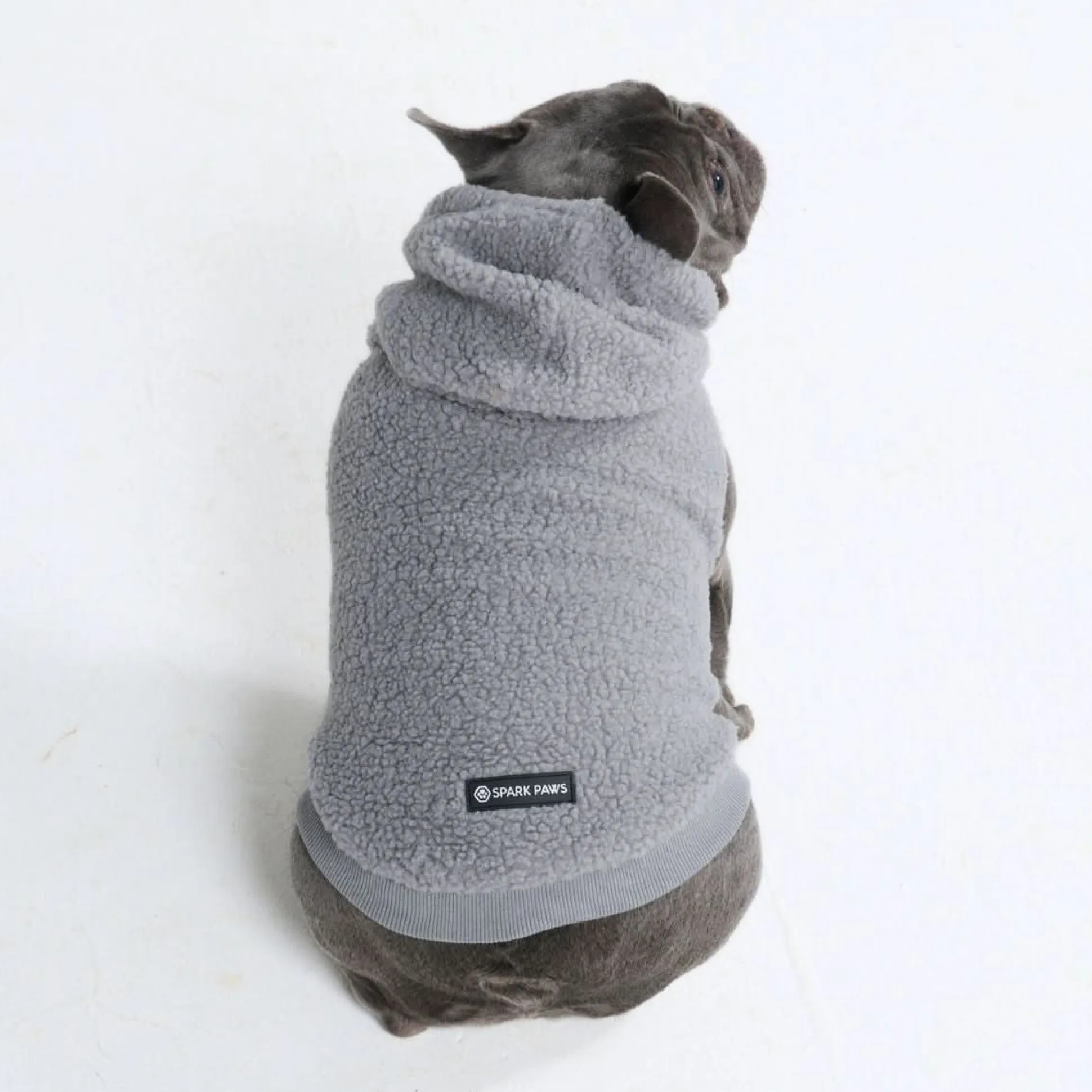 Teddy Sherpa Dog Jacket - Silver Gray