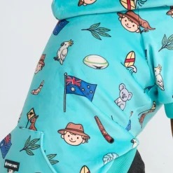 The Australia Dog Hoodie - Teal