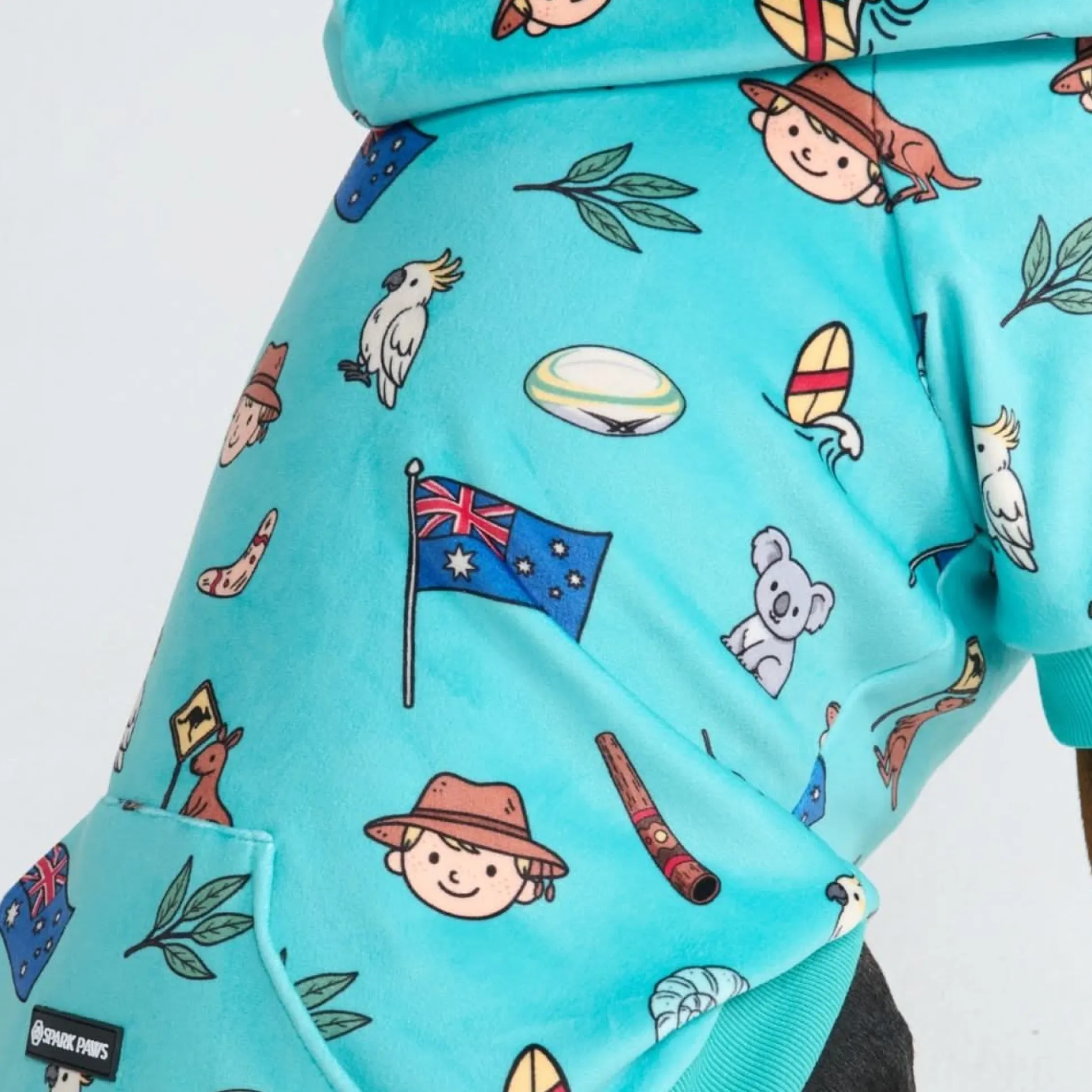 The Australia Dog Hoodie - Teal