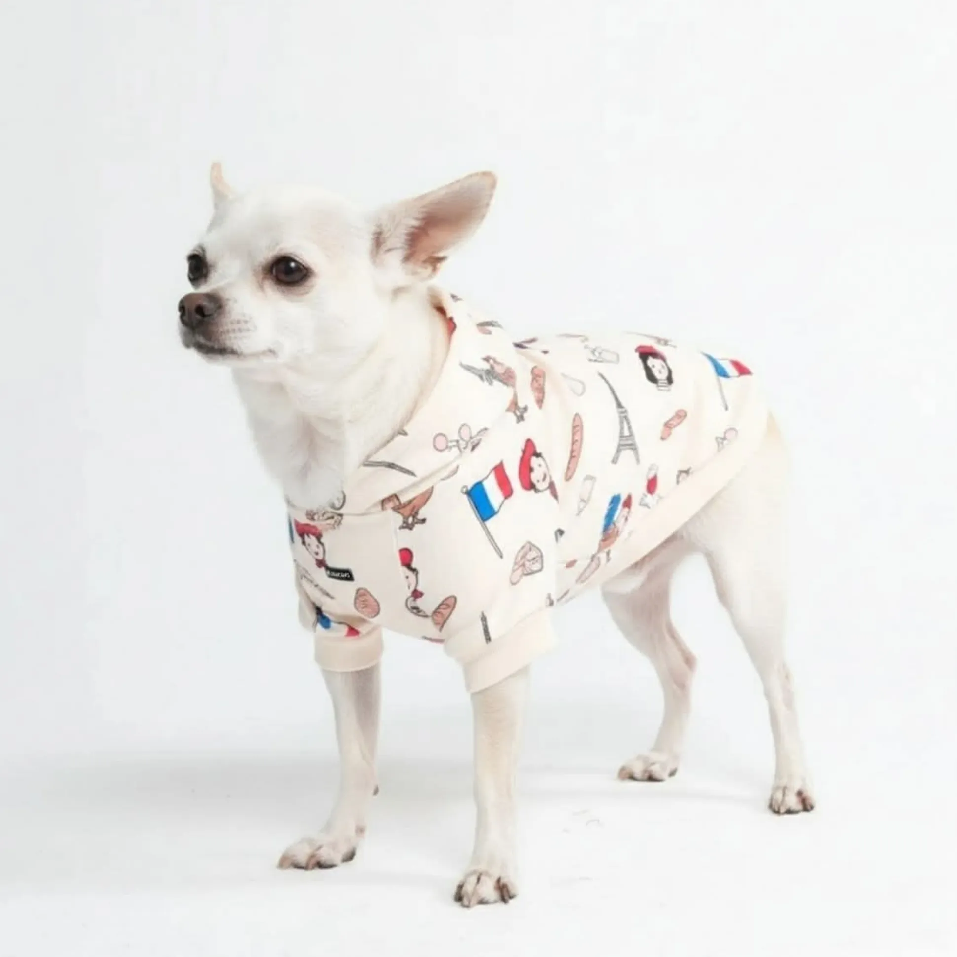 The France Dog Hoodie - Beige