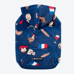 The France Dog Hoodie - Blue