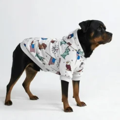 The USA Dog Hoodie - Grey