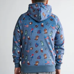 The USA Human Hoodie - Blue