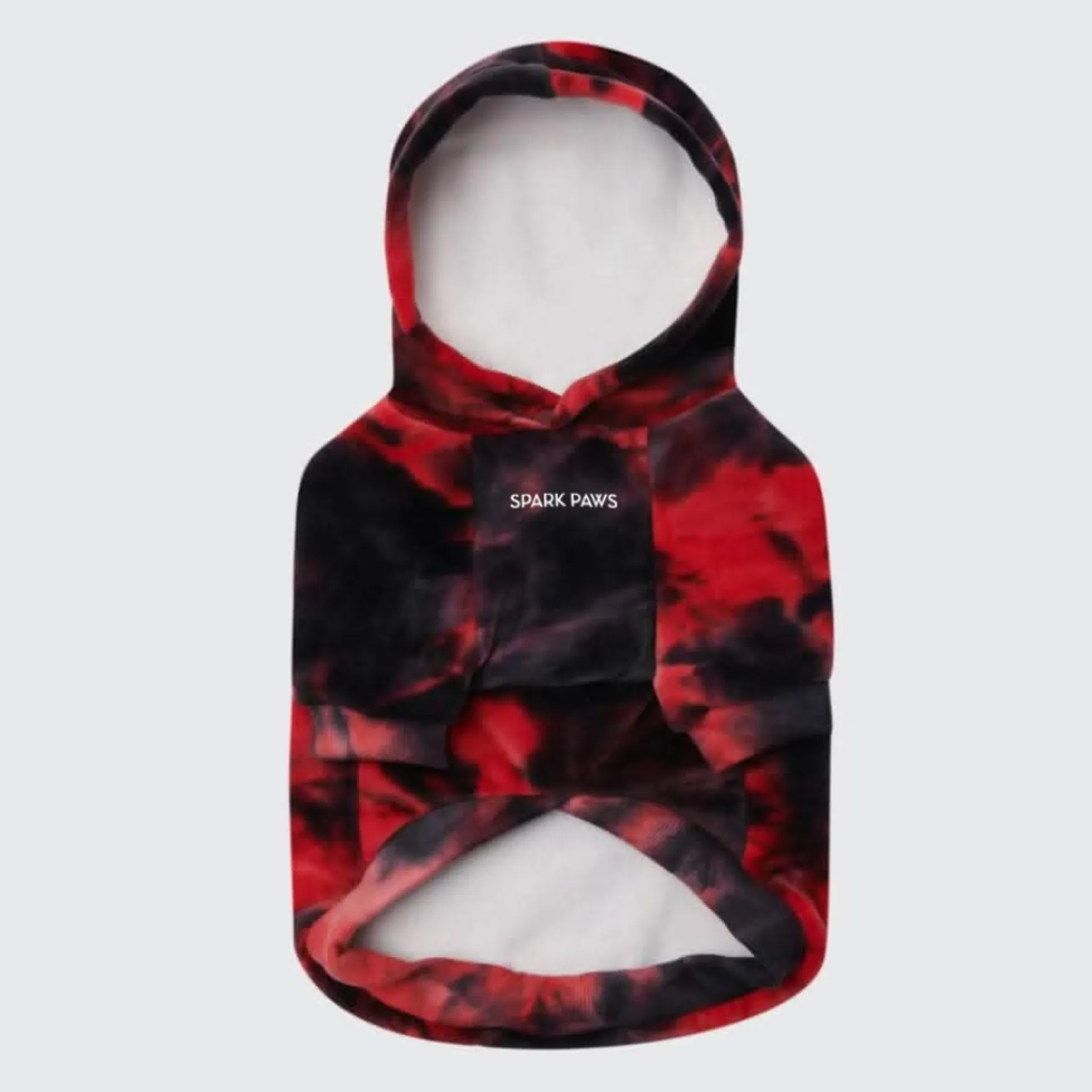 Velvet Dog Hoodie - Red & Black